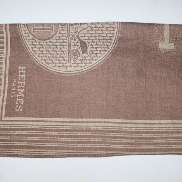 HERMES Scarf Shawl Wrap Stole 65% Cashmere 35% Silk Multicolor Used - Picture 13 of 14